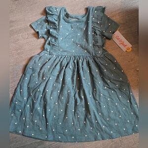 Cat & Jack - Toddler Girls Blue Polka Dot Dress